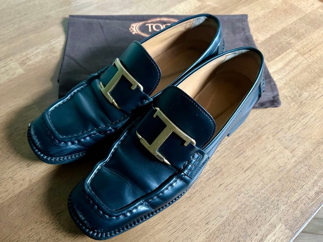 トッズ　tod's 靴　T タイムレス　レザー　ローファー　黒　38.5