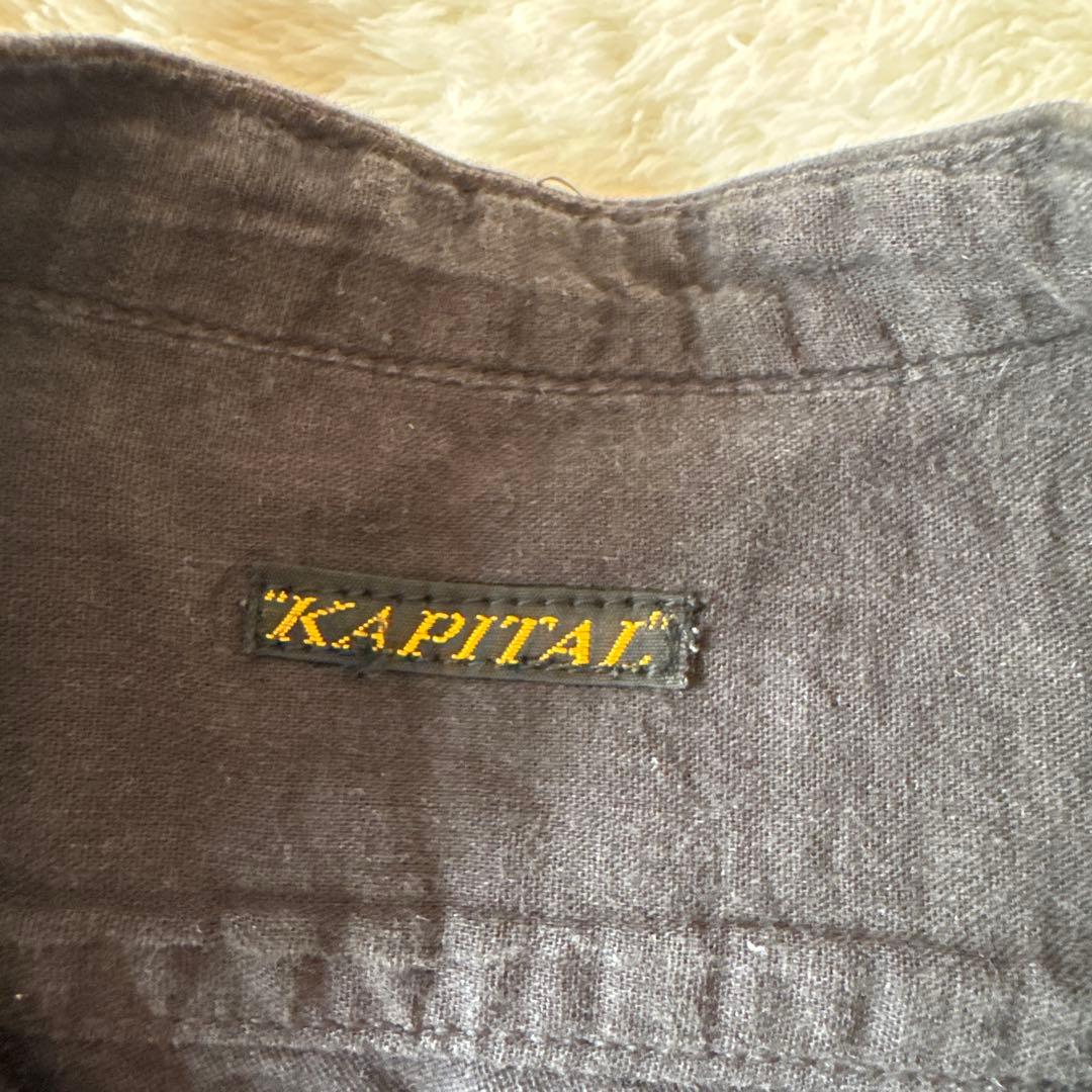 KAPITALキャピタル希少 スミクロプリーツ長袖シャツジャケット