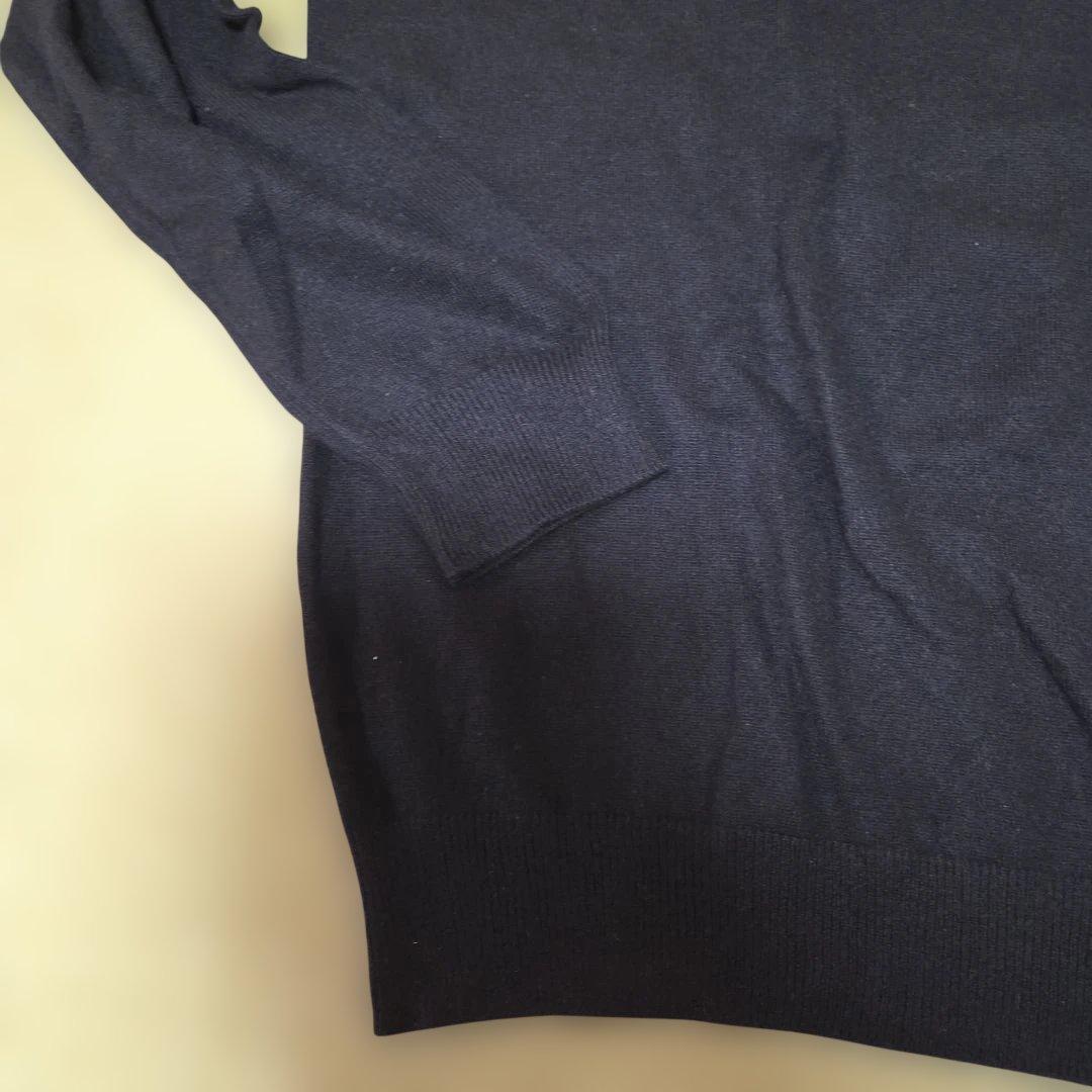 バーバリーロンドン ニット L カシミア100 ハイネック ロゴ 黒