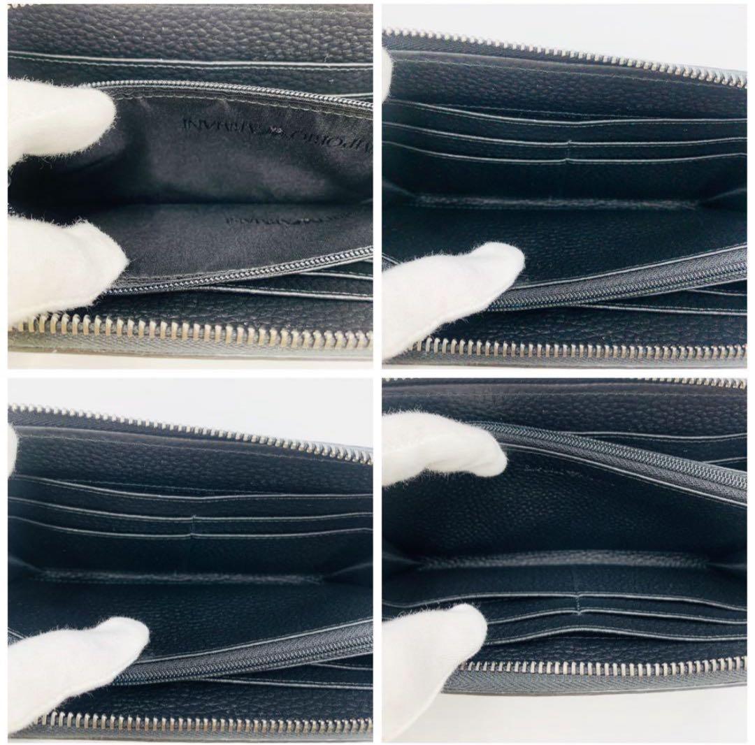 専用★EMPORIO ARMANI ラウンドジップ 型押し長財布★008