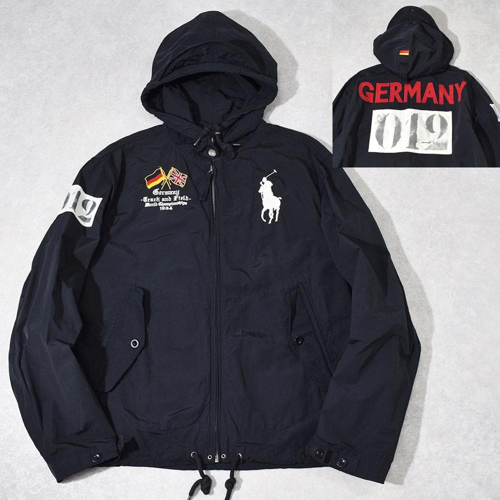 00s ラルフローレン GERMANY ビッグポニー デッキパーカー XL 黒