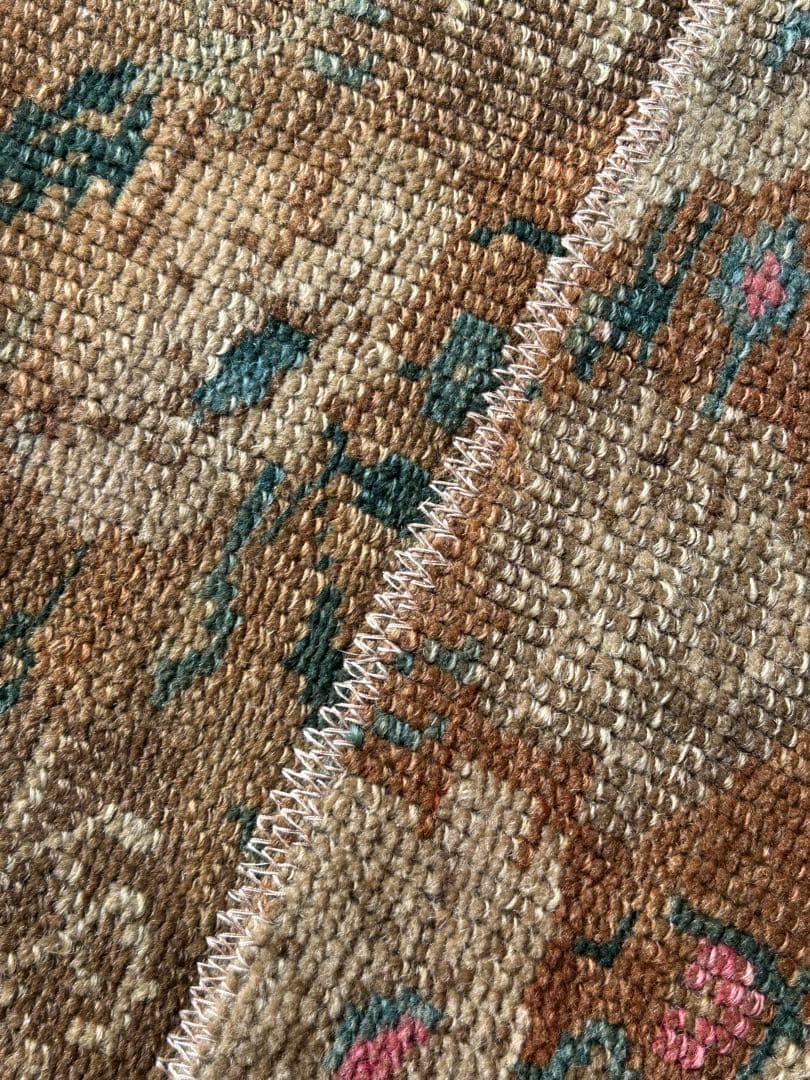 レア柄　Sunset Brown トルコ　ヴィンテージラグ　トルコラグ