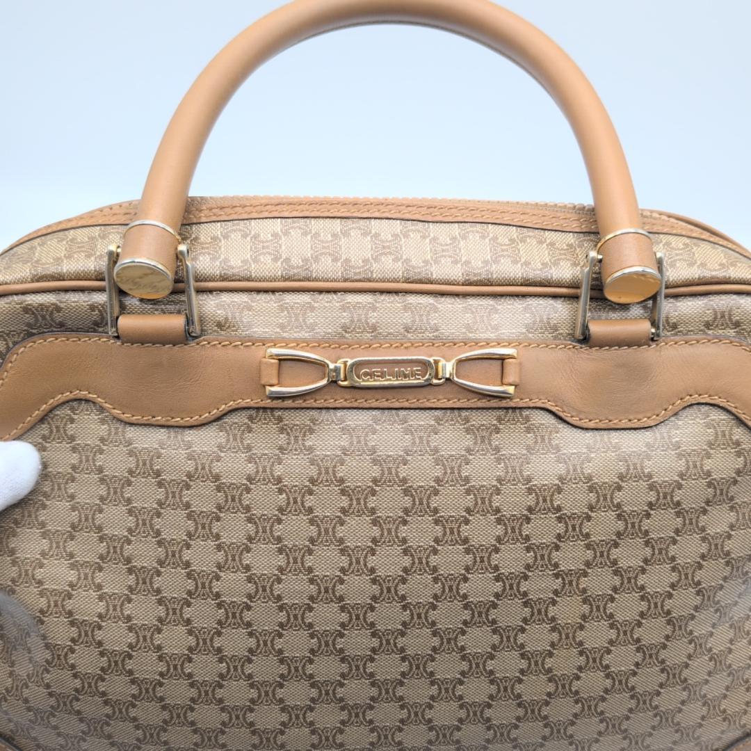 良品✨セリーヌ ミニボストンバッグ マカダム PVC ベージュ GI