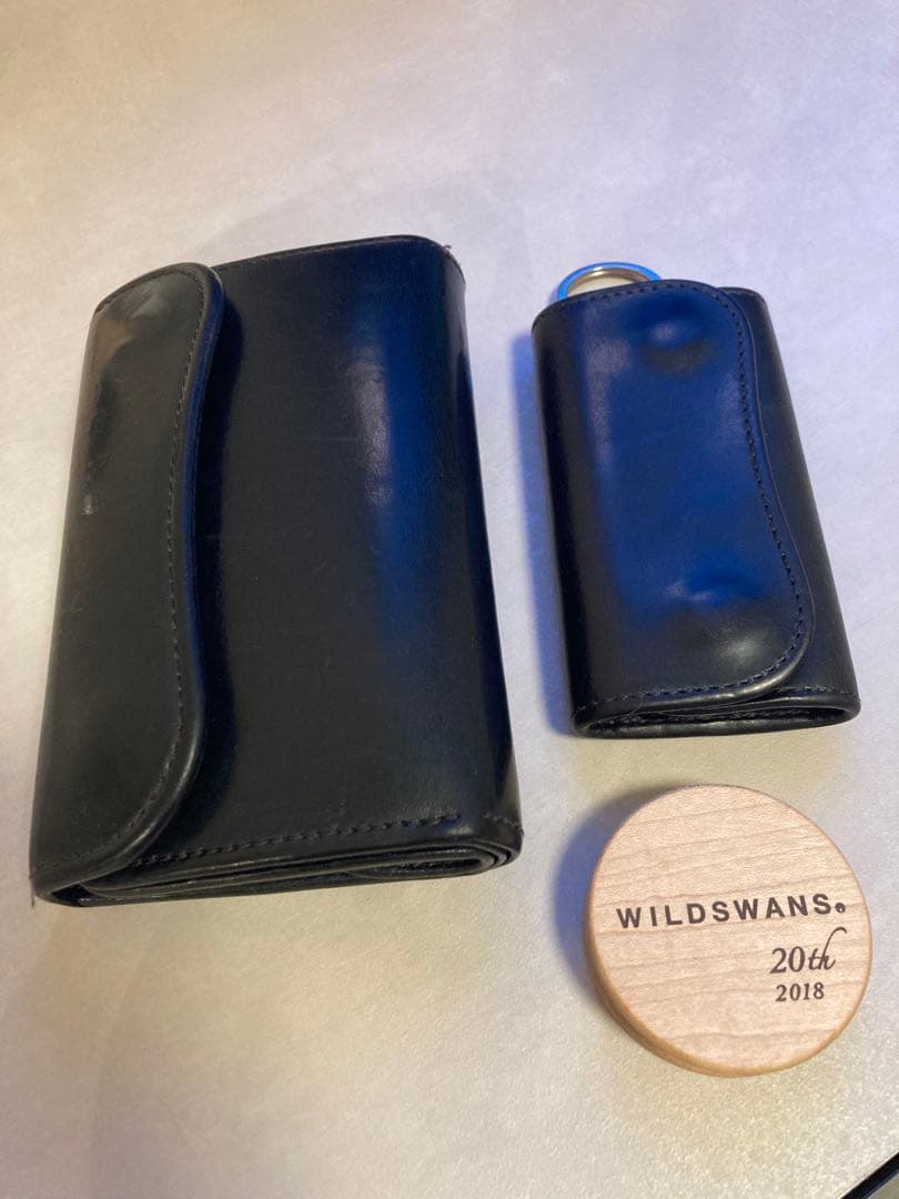 WILDSWANS ブラック レザー 財布　キーケース　セット