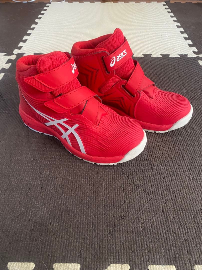 asics 安全靴　赤