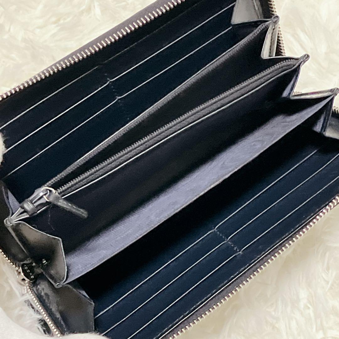 GUCCI 長財布 シェリーライン GG柄 シマレザー ネイビー