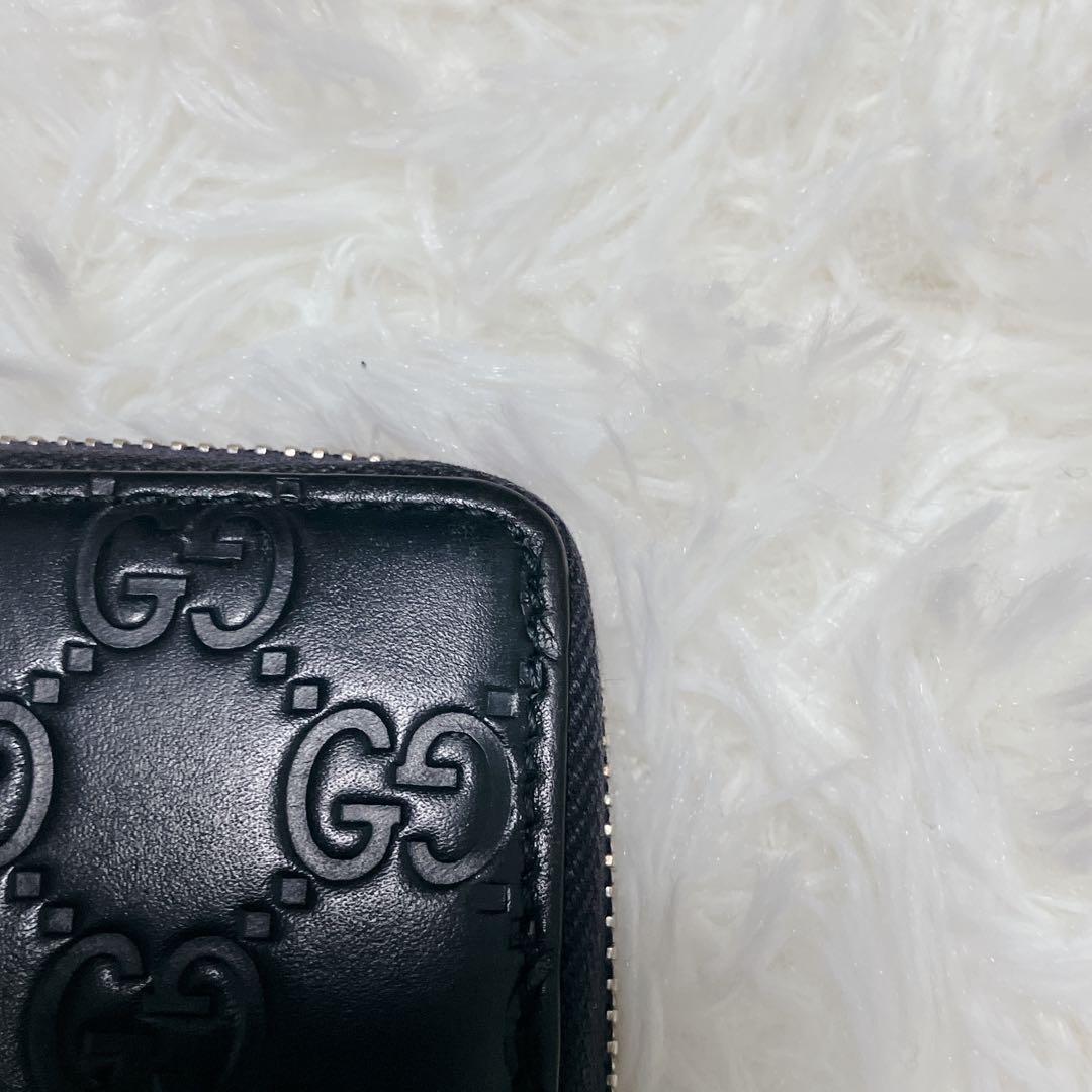 GUCCI 長財布 シェリーライン GG柄 シマレザー ネイビー