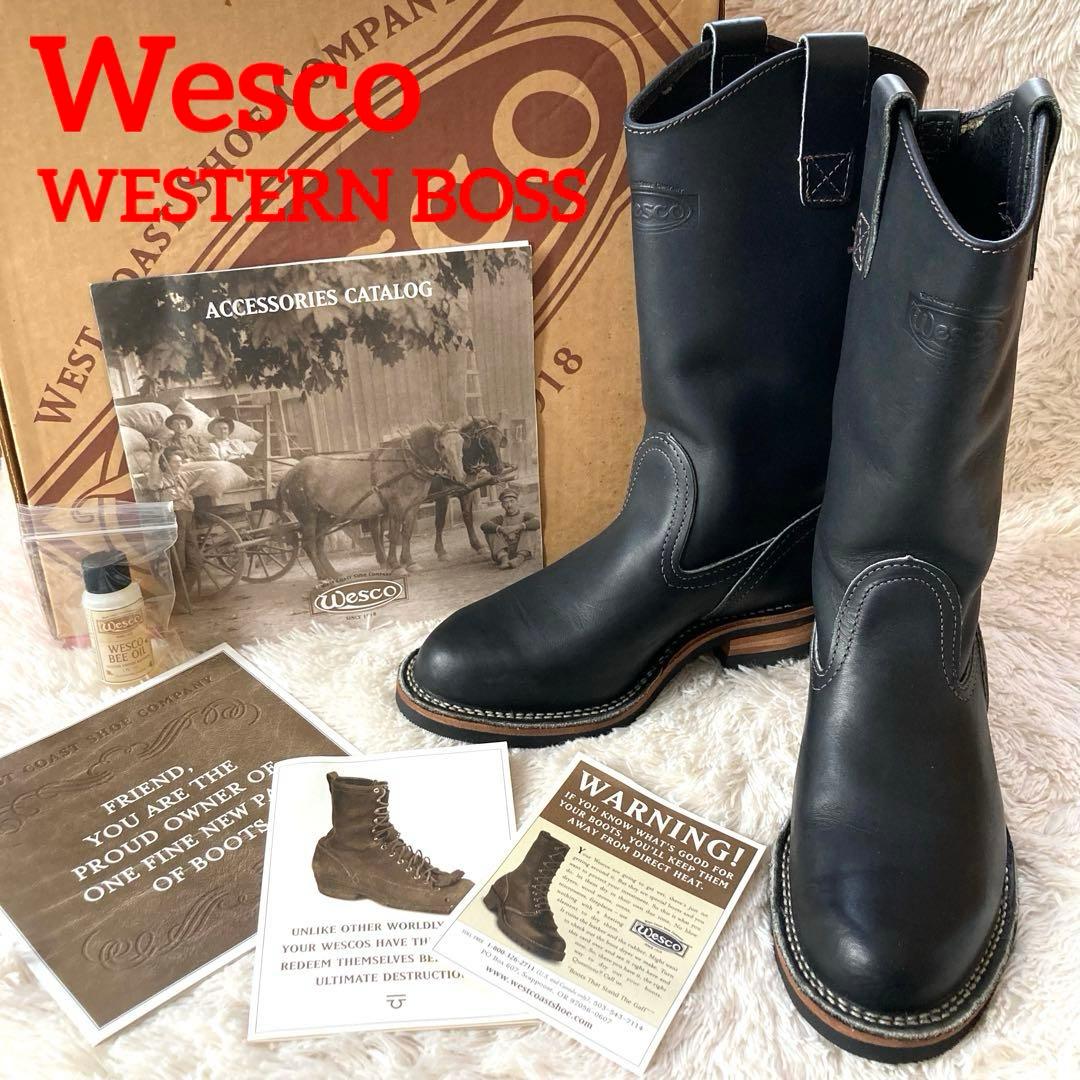 ✨希少•極美品✨ウエスコ Wesco ウエスタンブーツ 黒 4.5E 廃盤 本革
