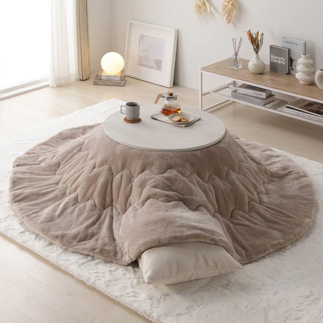 ベージュ フリースこたつ リバーシブル天板