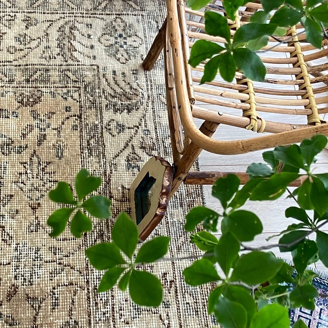 キャラメルベージュ55×119✳︎フラワー　L字デザイン　トルコヴィンテージラグ