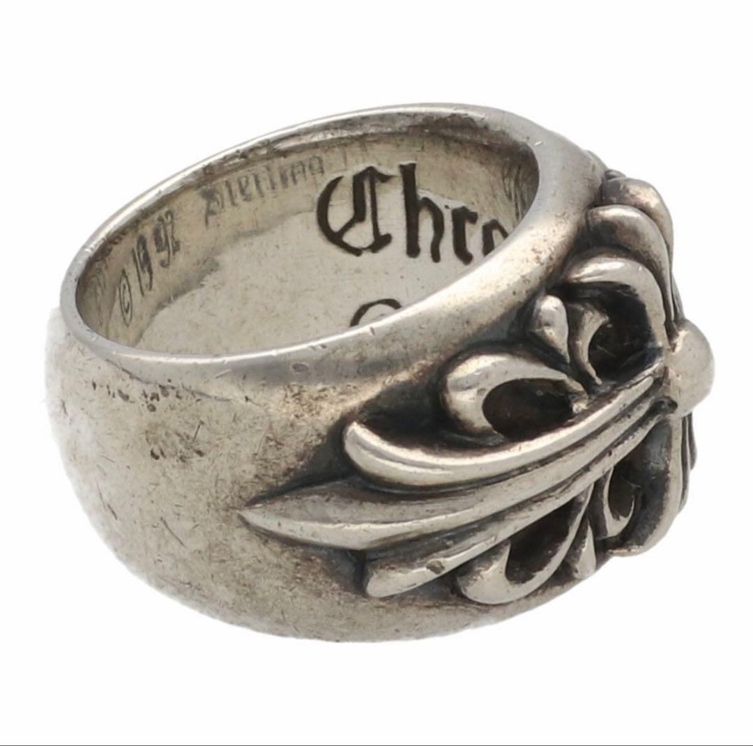 【中古】CHROME HEARTS クロムハーツフローラルクロス リング 9号