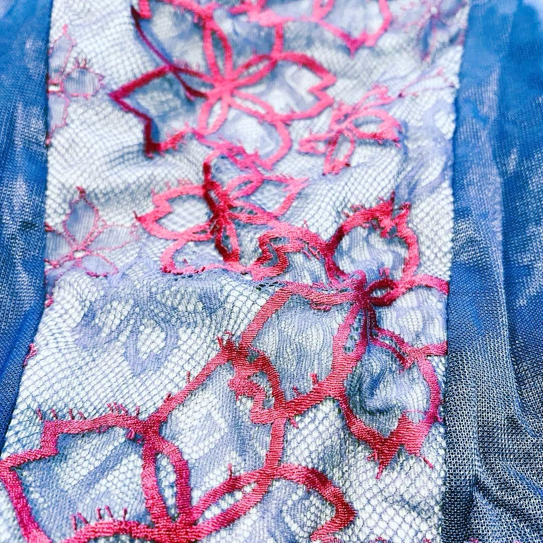 MARUKO 紫 花柄刺繍 ボディスーツ