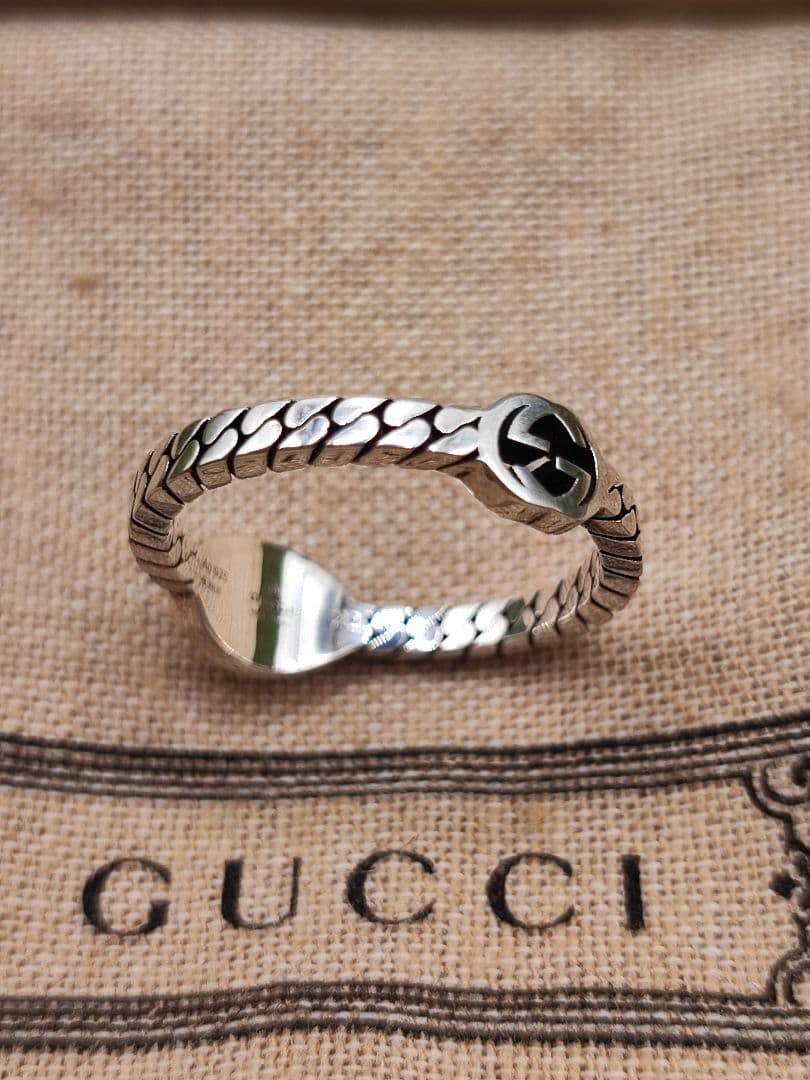 新品未使用 グッチ 二つのデザインが楽しめるGモチーフリング 22号