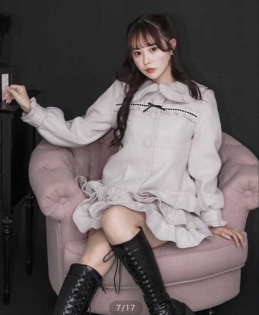 pium ピウム はしごレースティアードミニコート ぴうむ