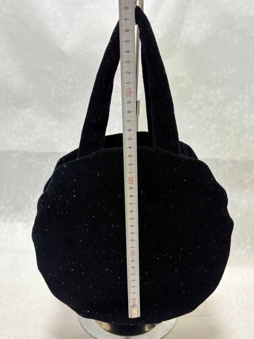 【美品】FEILER フェイラー　ハンドバッグ　ラウンド　ラメ　ブラック　希少