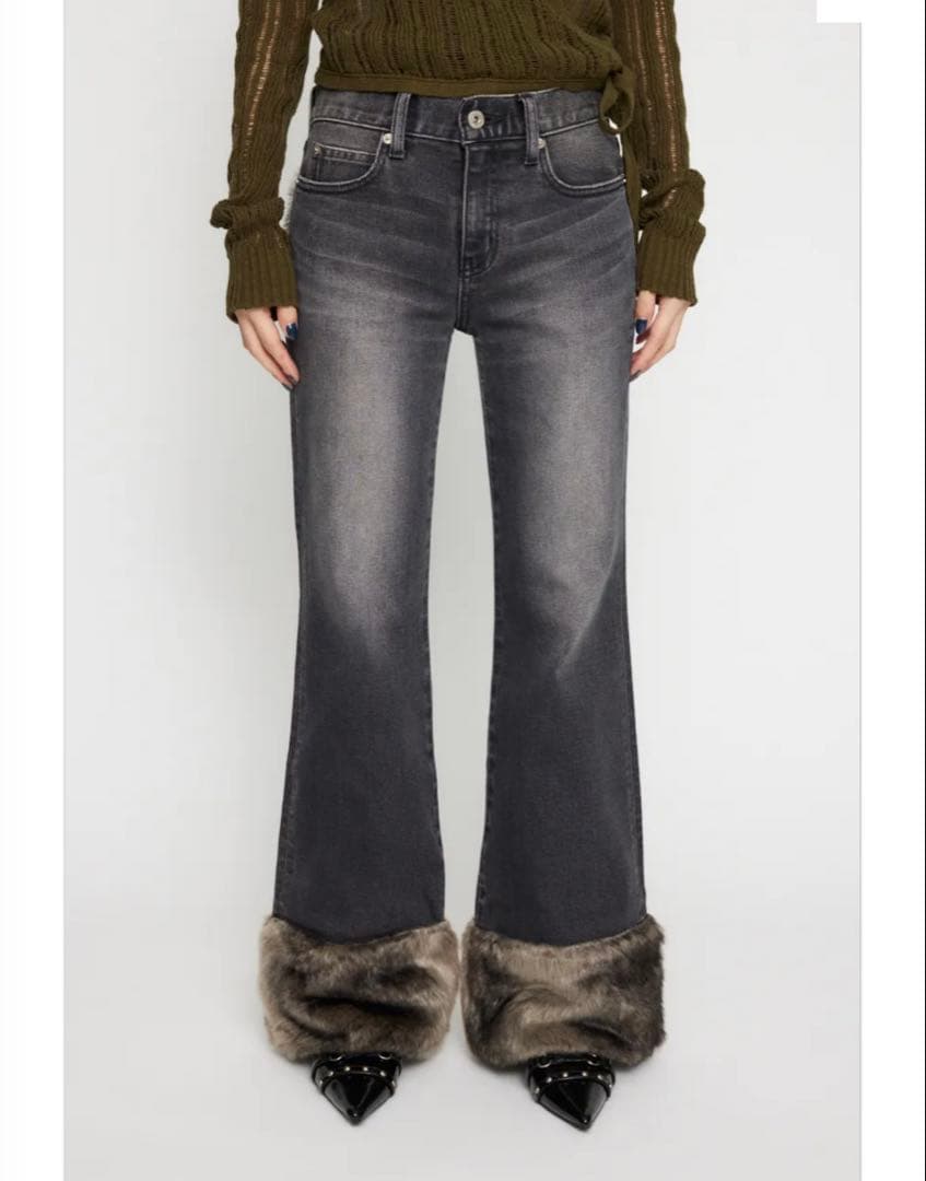 FAUX FUR フレアデニム