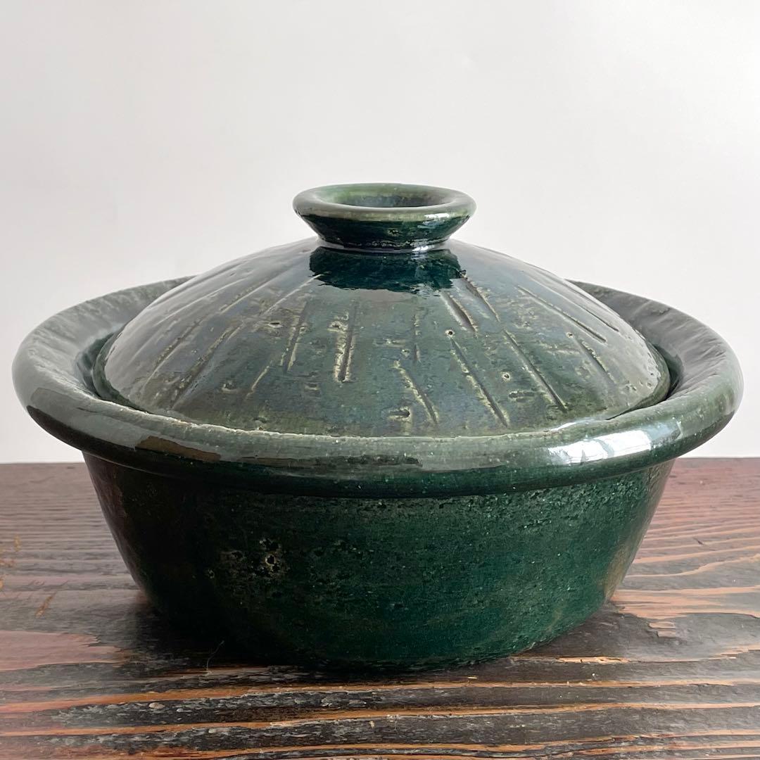 【専用出品】一志郎窯 香味鍋 織部 25cm 松田美智子 自在道具 湖東焼