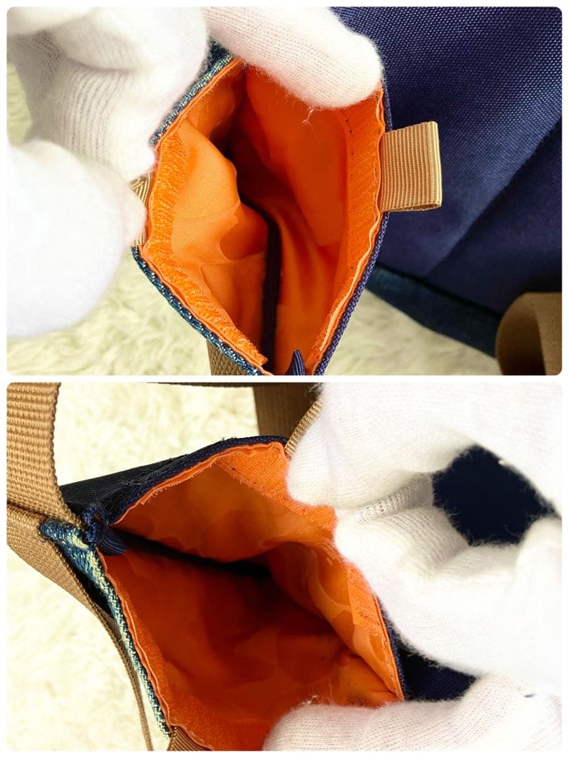 atsu BAPE×PORTER ボディバッグ　デニム　青　リバーシブル