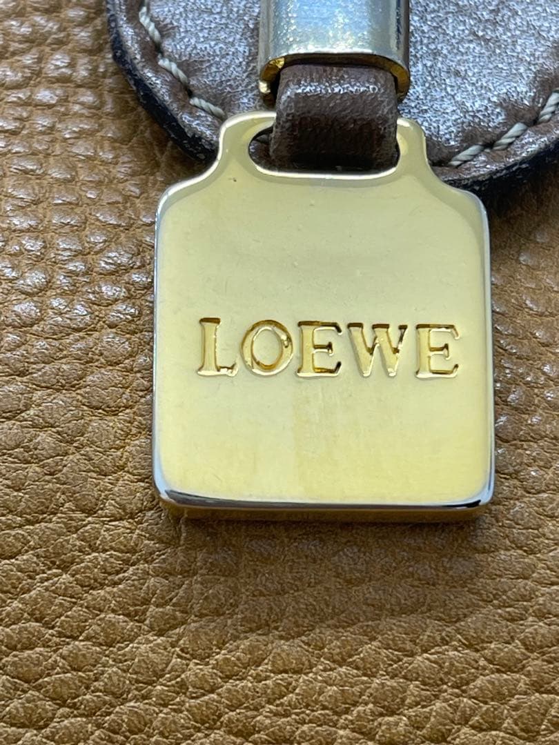 【LOEWE】ミニボストンバッグ　アナグラム　レザー　ブラウン　ヴィンテージ