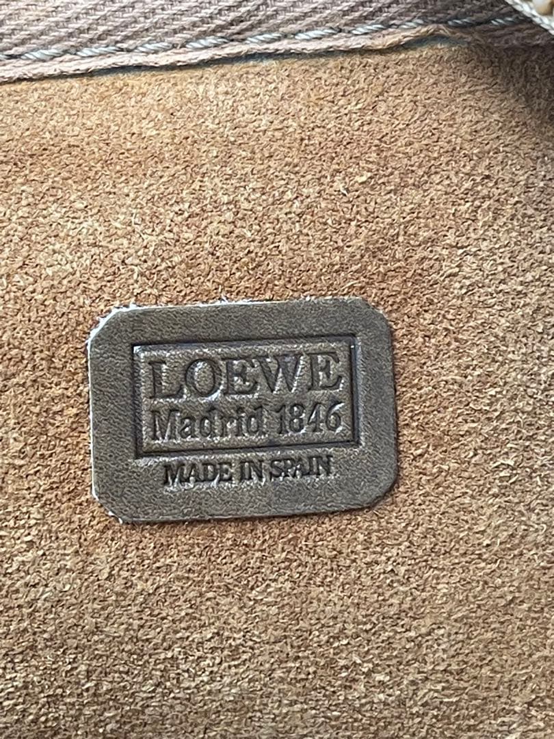 【LOEWE】ミニボストンバッグ　アナグラム　レザー　ブラウン　ヴィンテージ
