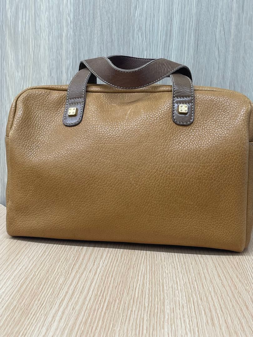 【LOEWE】ミニボストンバッグ　アナグラム　レザー　ブラウン　ヴィンテージ