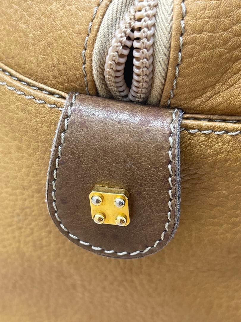 【LOEWE】ミニボストンバッグ　アナグラム　レザー　ブラウン　ヴィンテージ