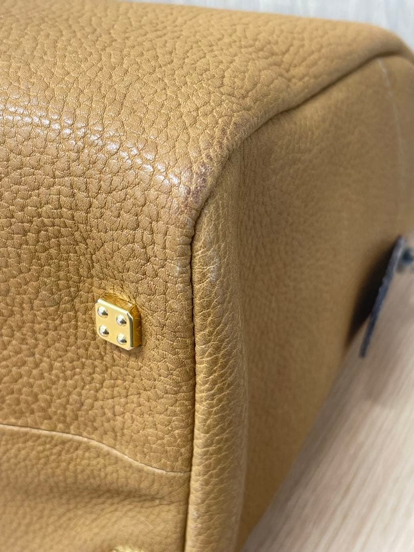 【LOEWE】ミニボストンバッグ　アナグラム　レザー　ブラウン　ヴィンテージ