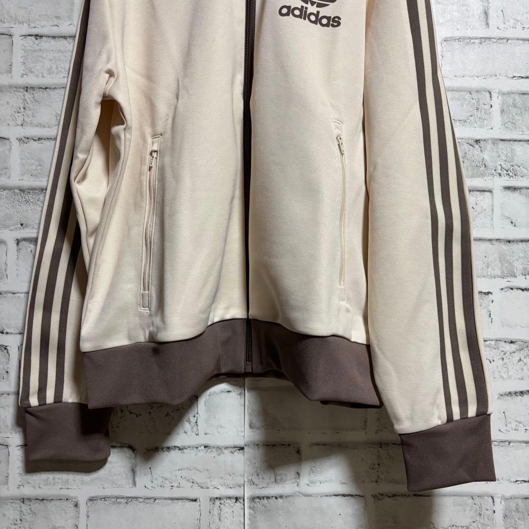 新品⭐️女性XL 80s復刻adidasトラックジャケット ベージュ×モカブラウン