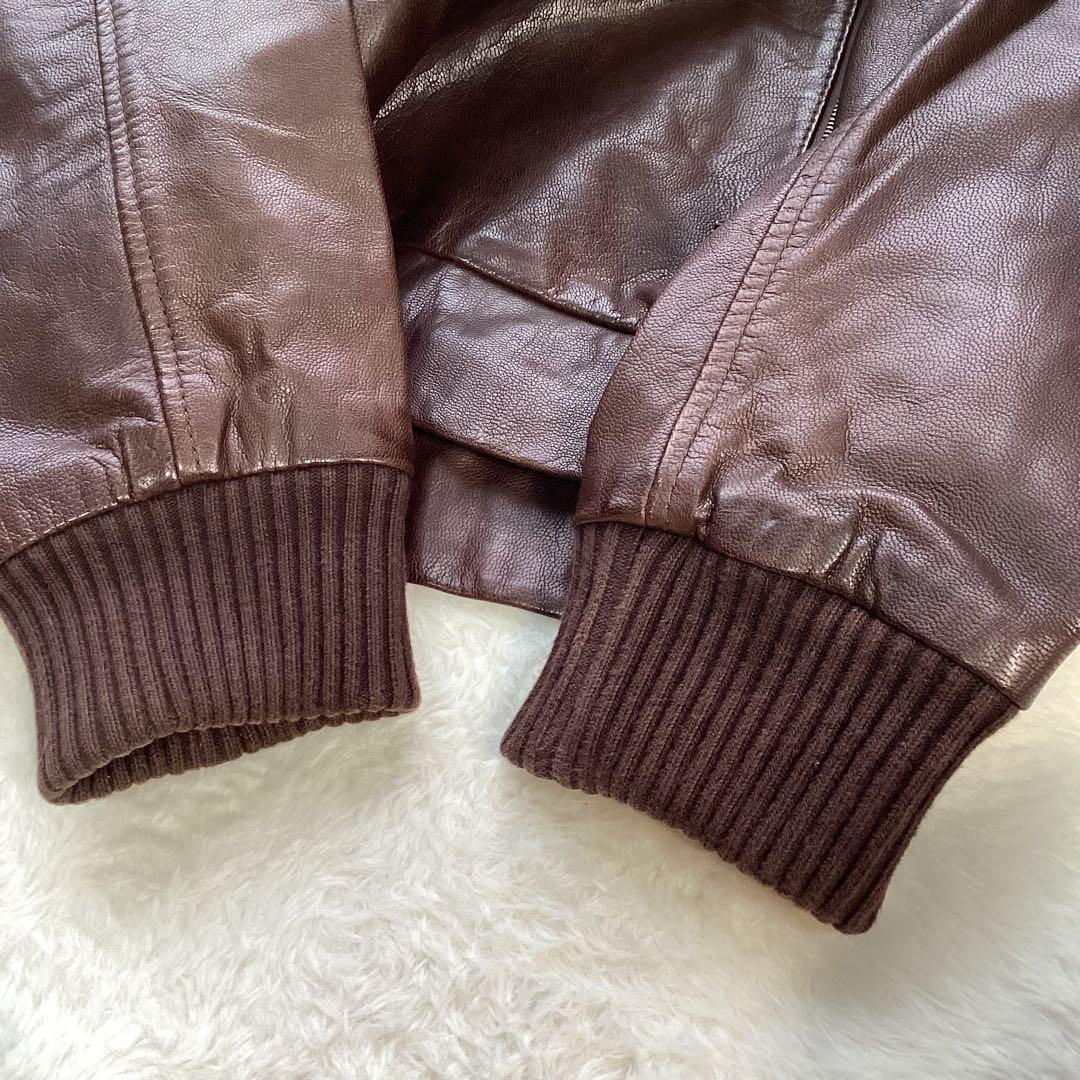 ギャップ　レザージャケット　ブラウン　ヤギ　山羊　ゴートレザー