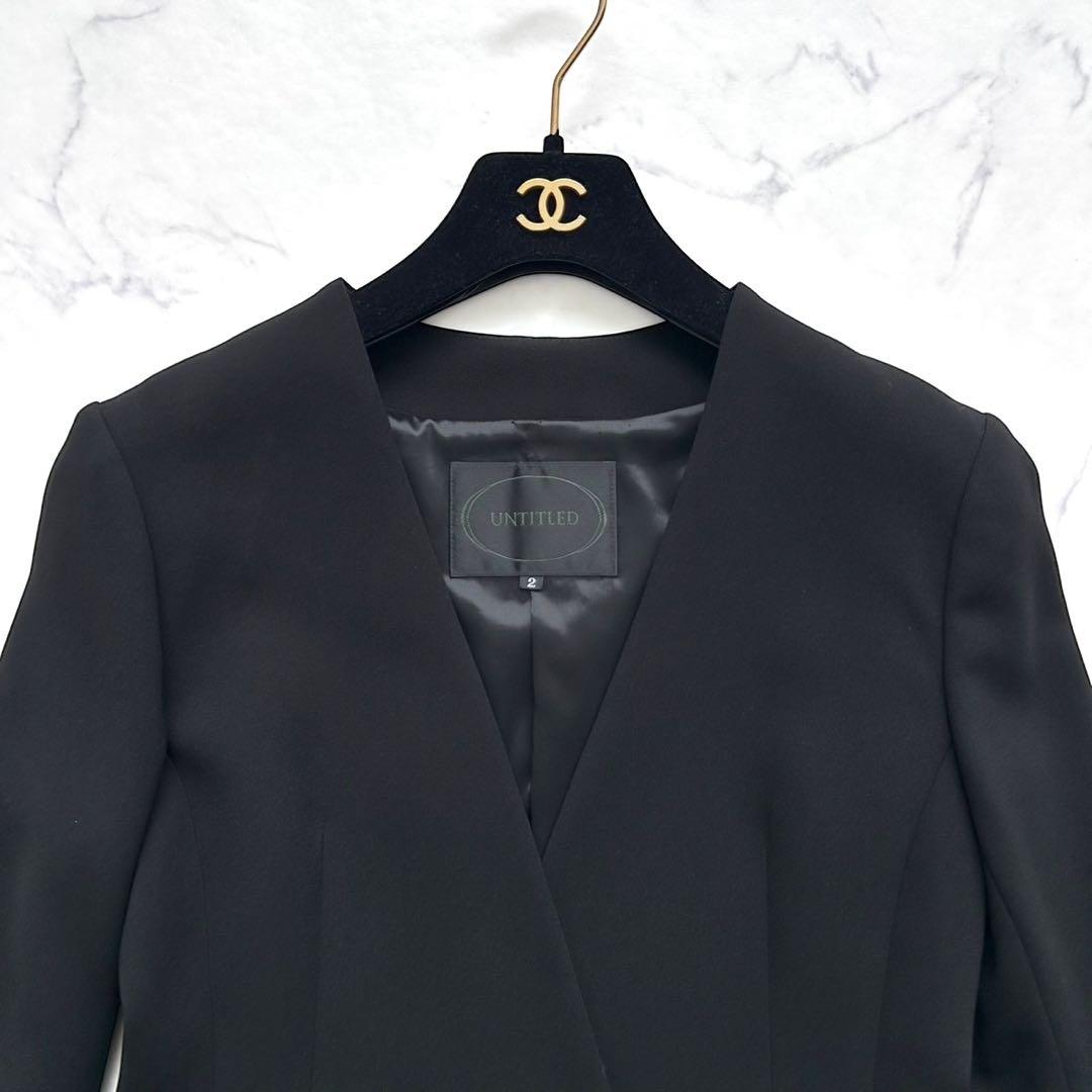 アンタイトル パンツスーツ トリアセテート ブラック 通年