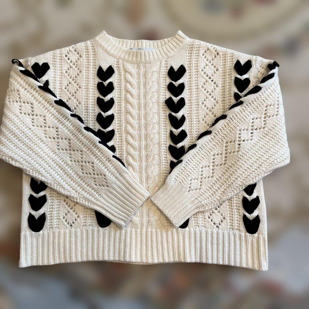 極美品　アルアバイル　ルルウィルビー リボンケーブルプルオーバー　ニット