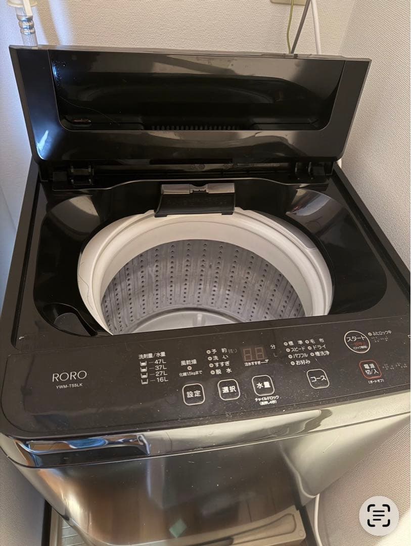全自動洗濯機　RORO YWMT-55LK ブラック系