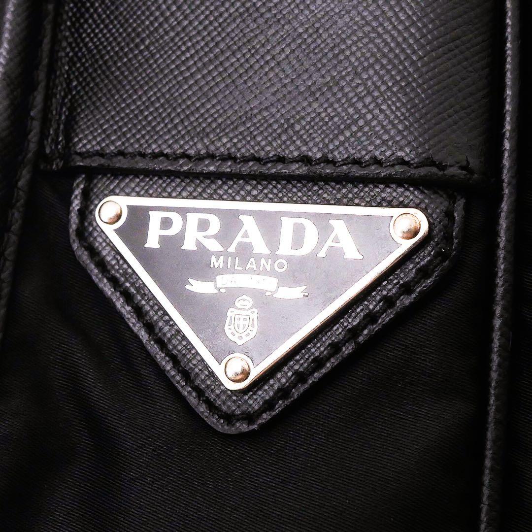 超美品 PRADA プラダ メッセンジャー バッグ ショルダーバッグ 黒 レザー