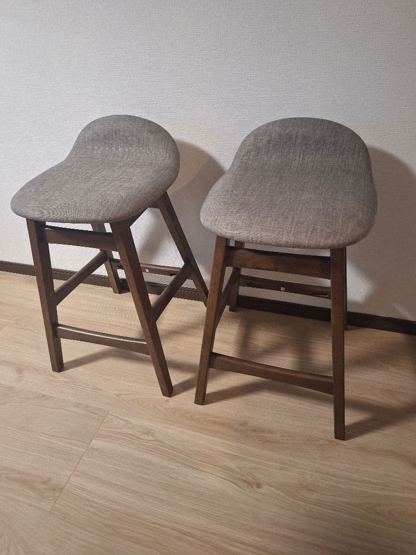 ニトリ天然木カウンターテーブル 120cm 椅子２脚セット