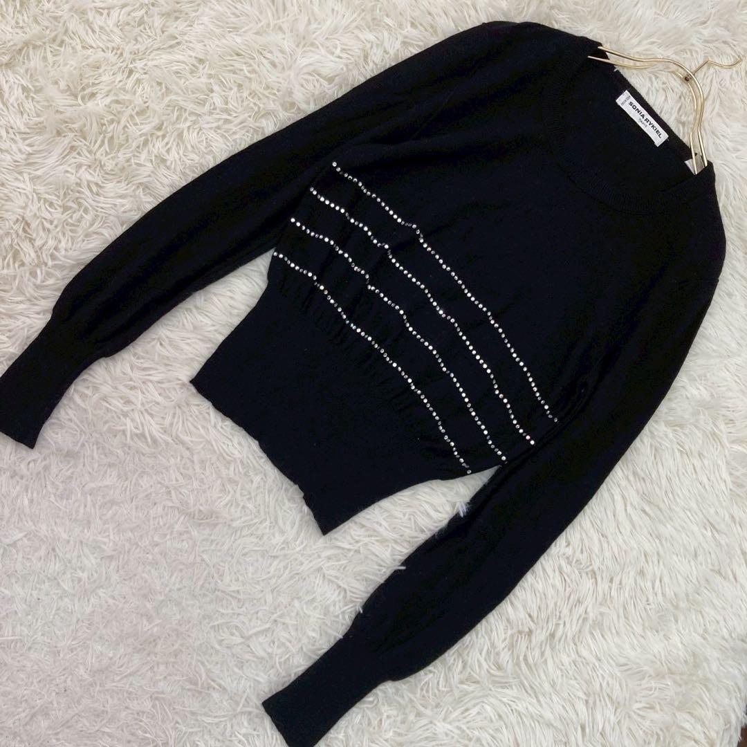 SONIA RYKIEL スタッズ付きニット ブラック 38 キレイめ 上品