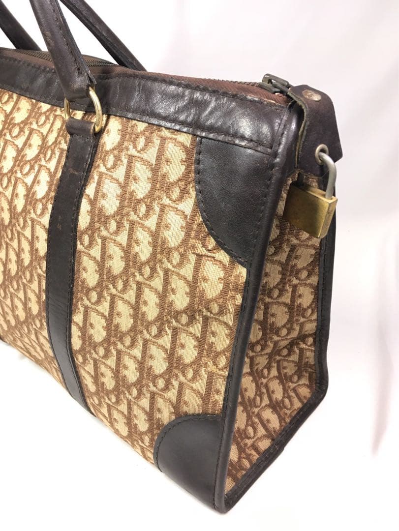 ディオール　ヴィンテージ　トロッター柄　ボストンバッグ　ハンドバッグ