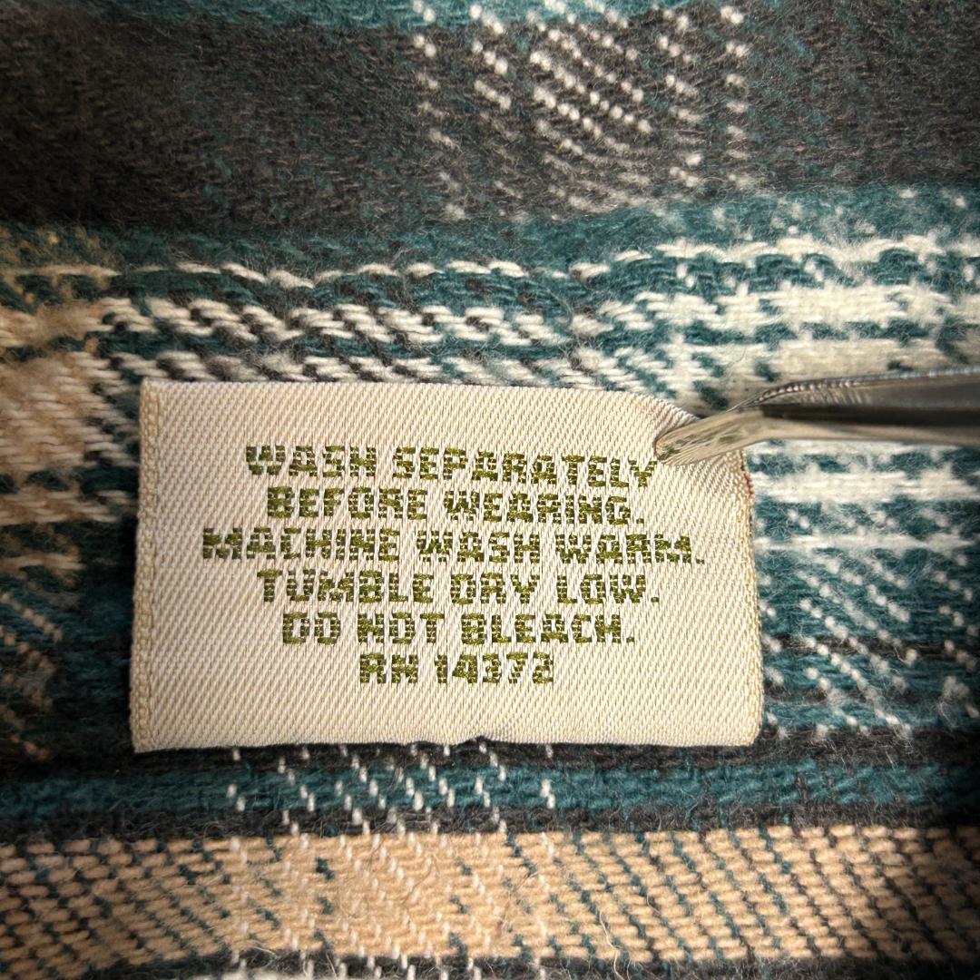 90s　好配色　FIVE BROTHER　厚手　　フランネルシャツ　緑　XL