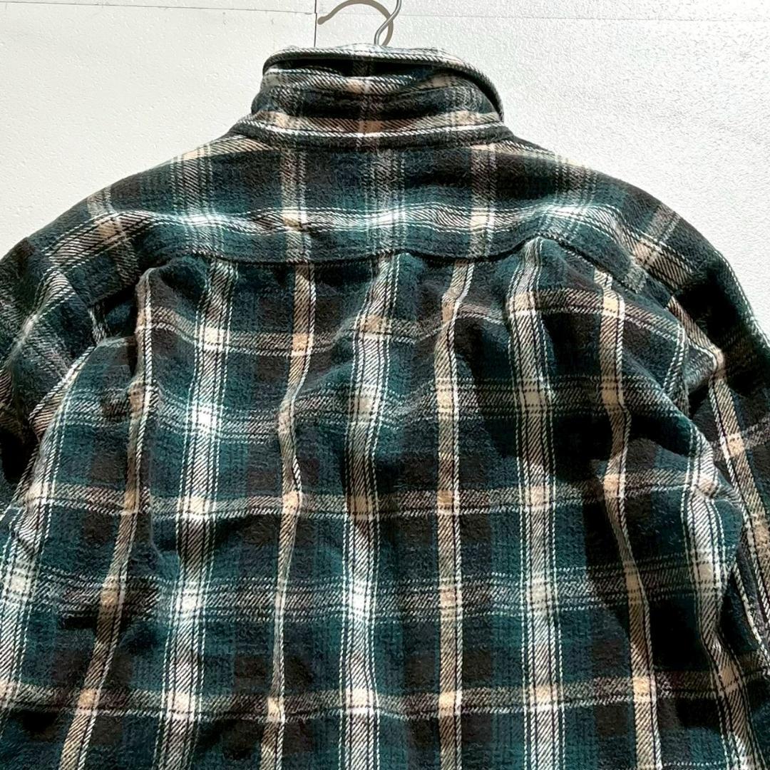 90s　好配色　FIVE BROTHER　厚手　　フランネルシャツ　緑　XL