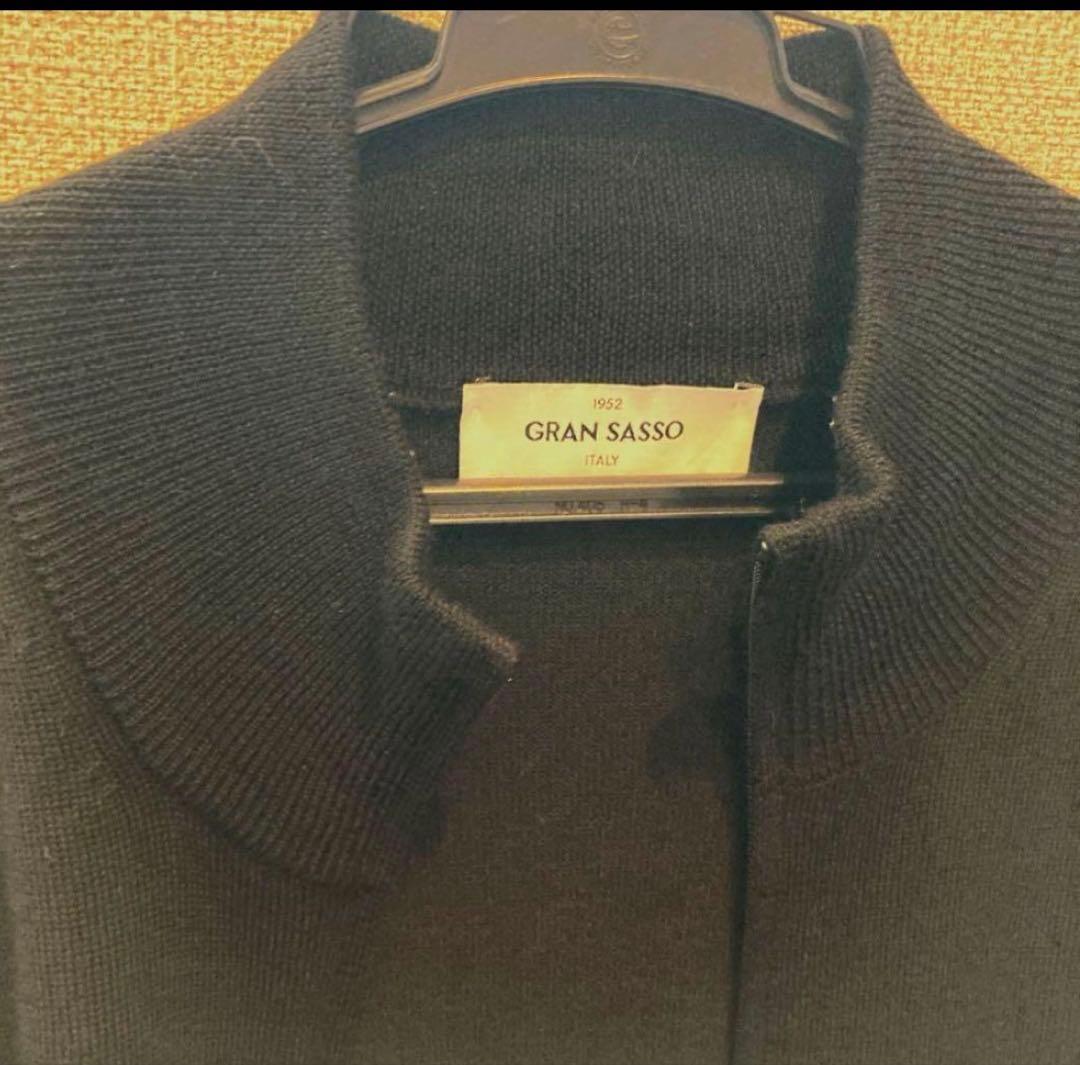 GRAN SASSO グランサッソ　ジップニット　ブラック　46