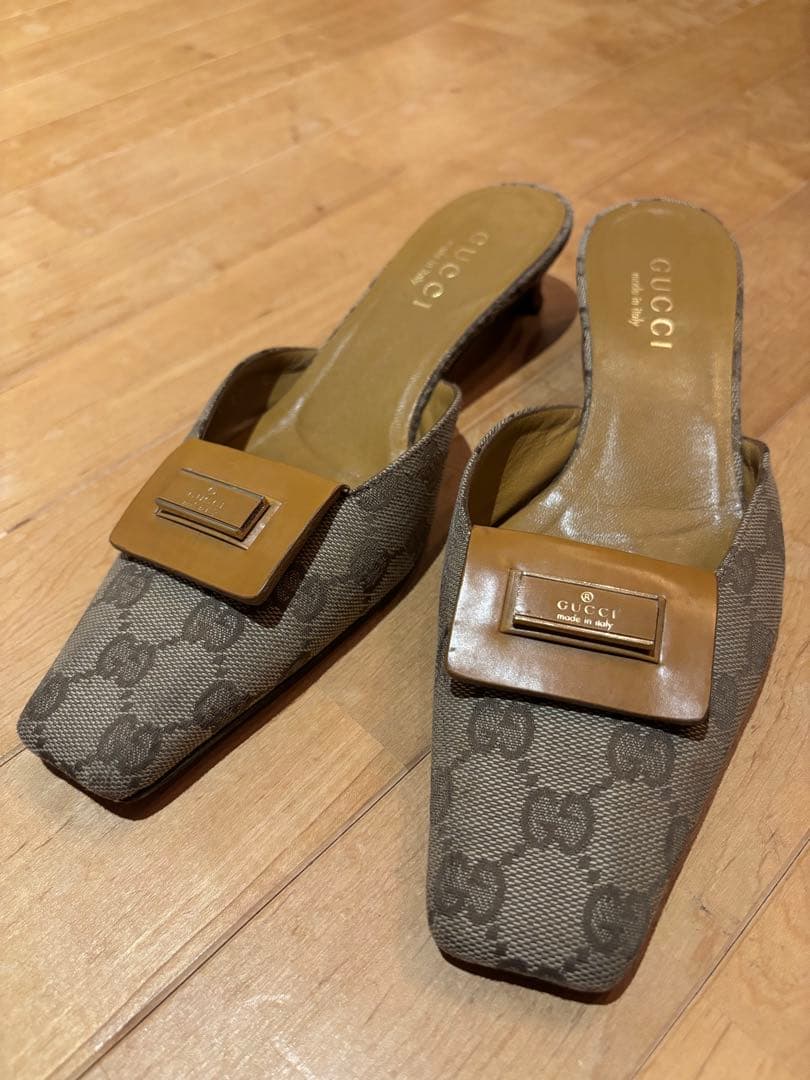 GUCCI スリッパタイプミュール ブラウン系