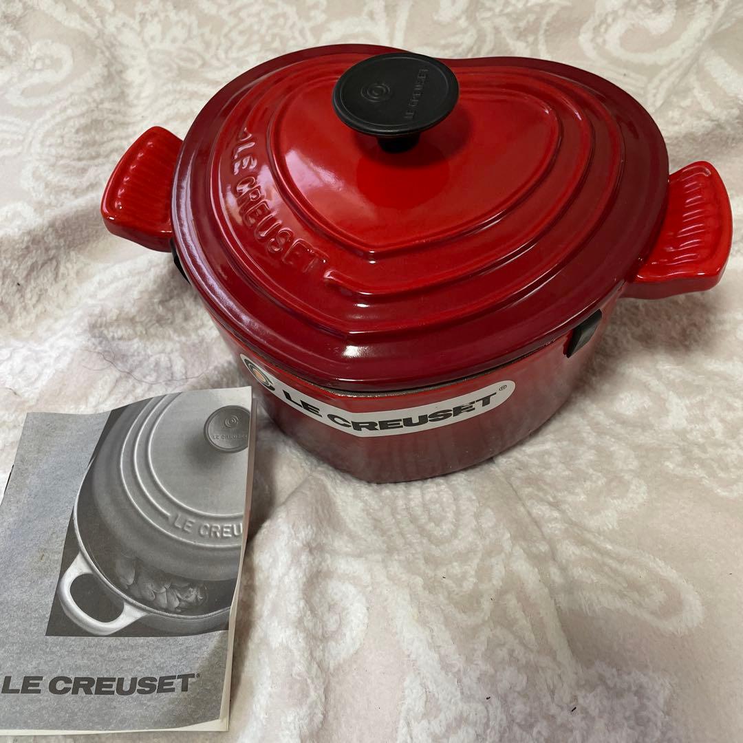 値下げ　早い者勝ち　LE CREUSET ハート型鍋 レッド 定価41,500円
