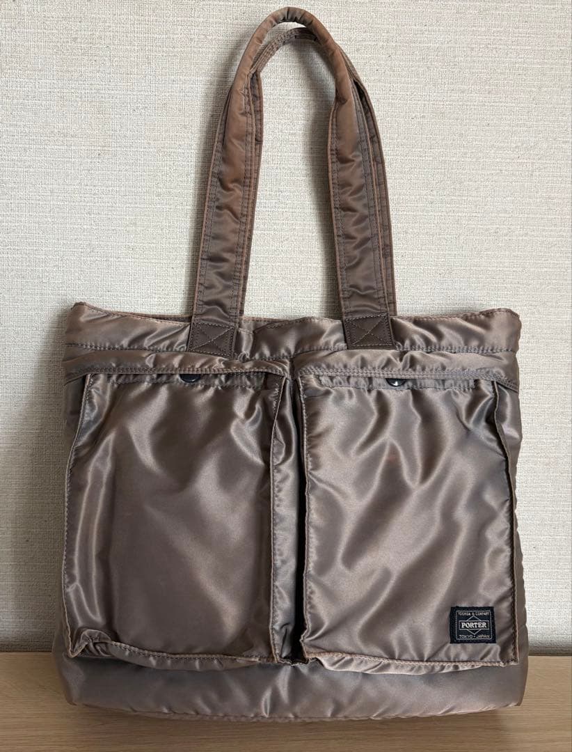 ポーター　タンカー　トートバッグ　シルバー