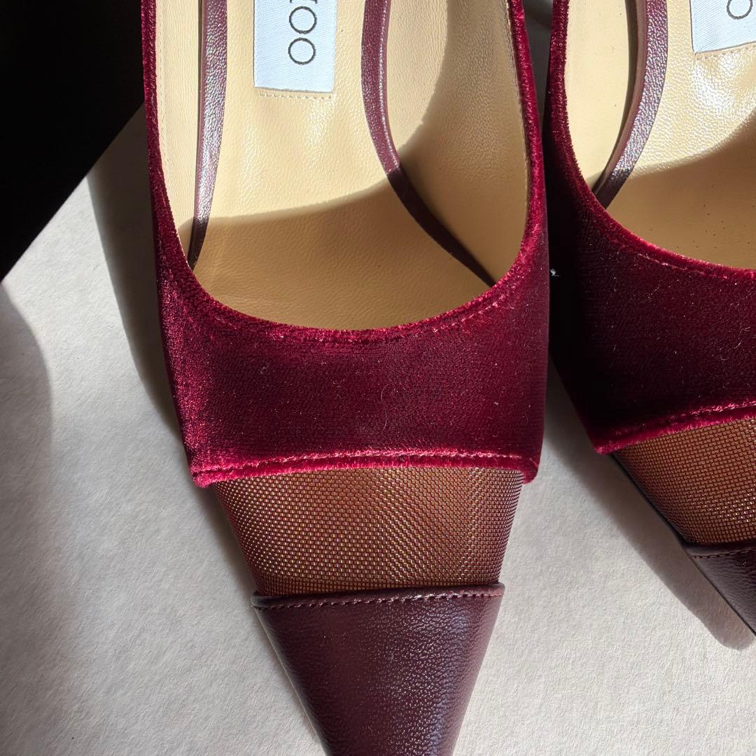 JIMMY CHOO ボルドー ベロア パンプス