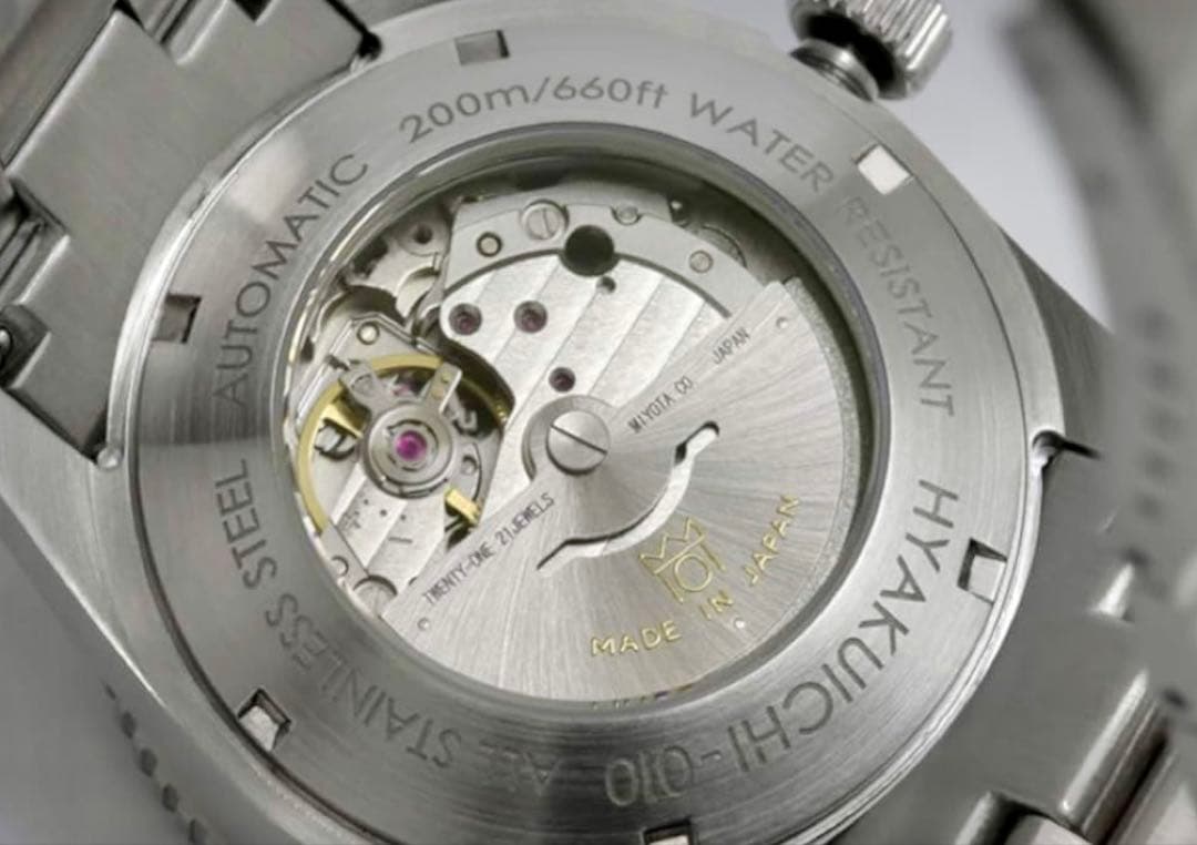 HYAKUICHI 自動巻き ステンレス時計 200m防水