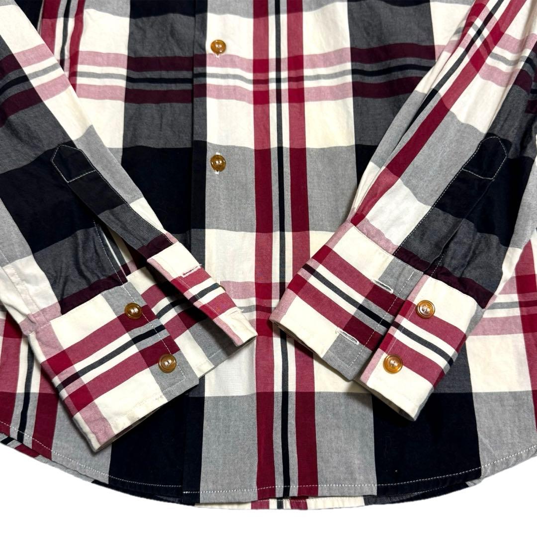 美品 ヴィヴィアン アシンメトリー オーブロゴ チェック シャツ 長袖