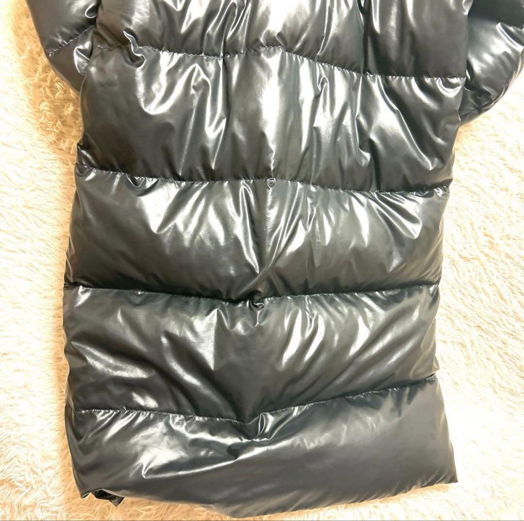 【美品】デサント ダウンコート ロング 光沢 M ベンチコート 黒