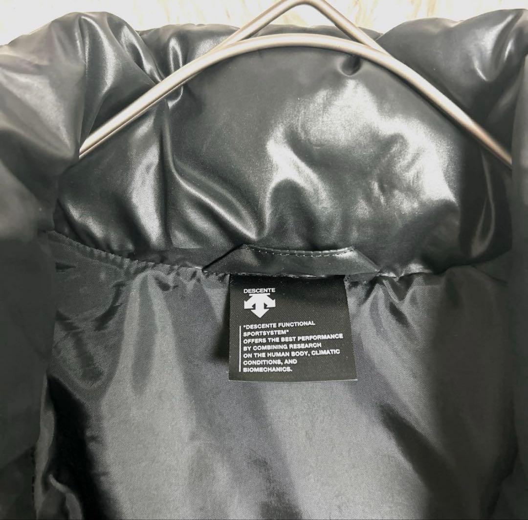 【美品】デサント ダウンコート ロング 光沢 M ベンチコート 黒