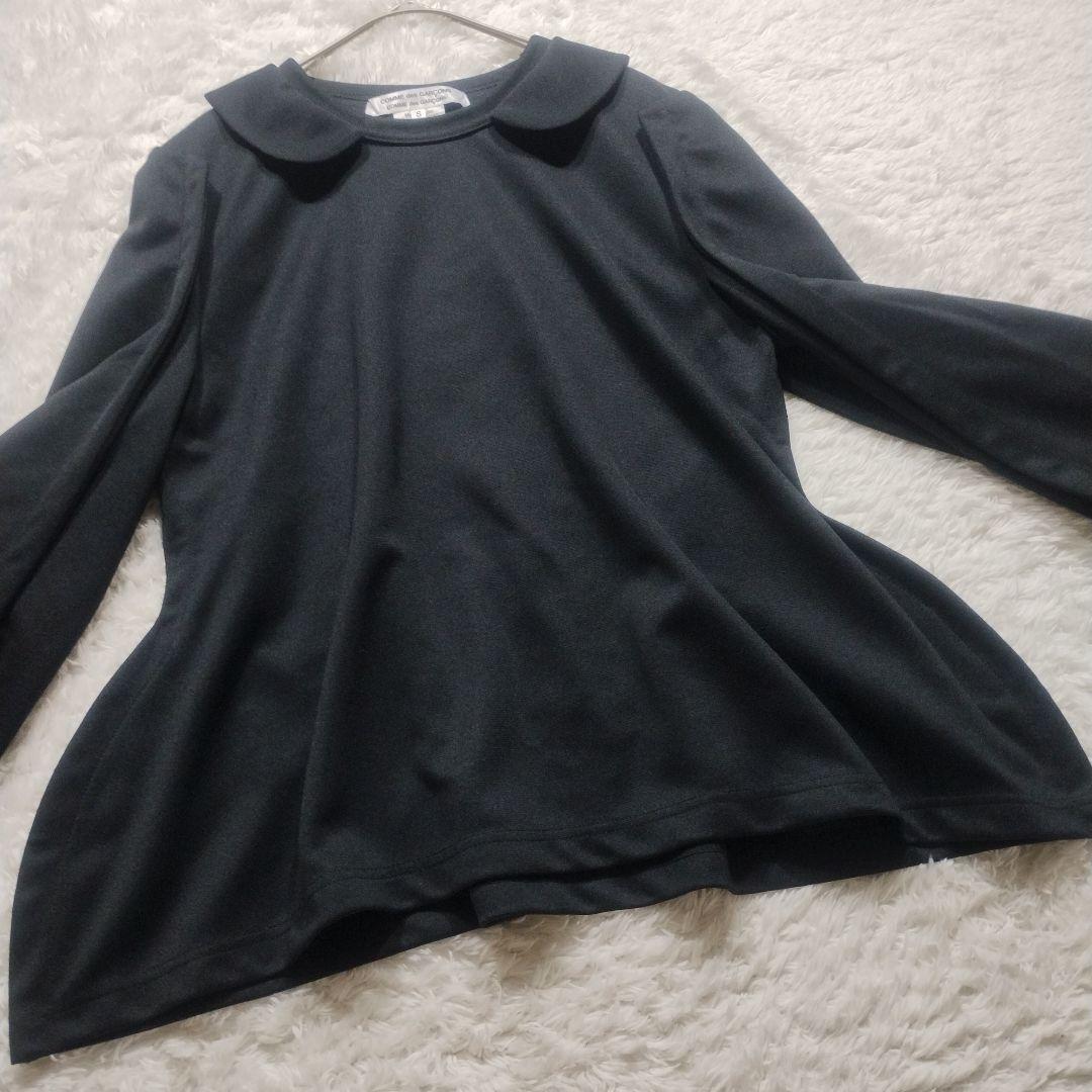 極美品　2022AW　コムデギャルソン　丸襟カットソー　変形　フレア袖　S　黒