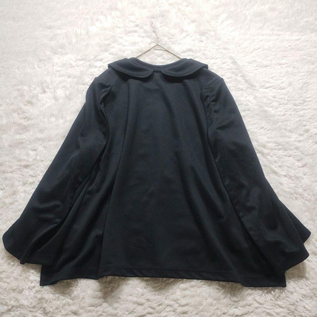 極美品　2022AW　コムデギャルソン　丸襟カットソー　変形　フレア袖　S　黒