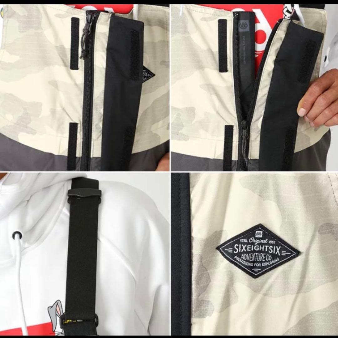 686 スノーボード ビブパンツ Lサイズ 美品